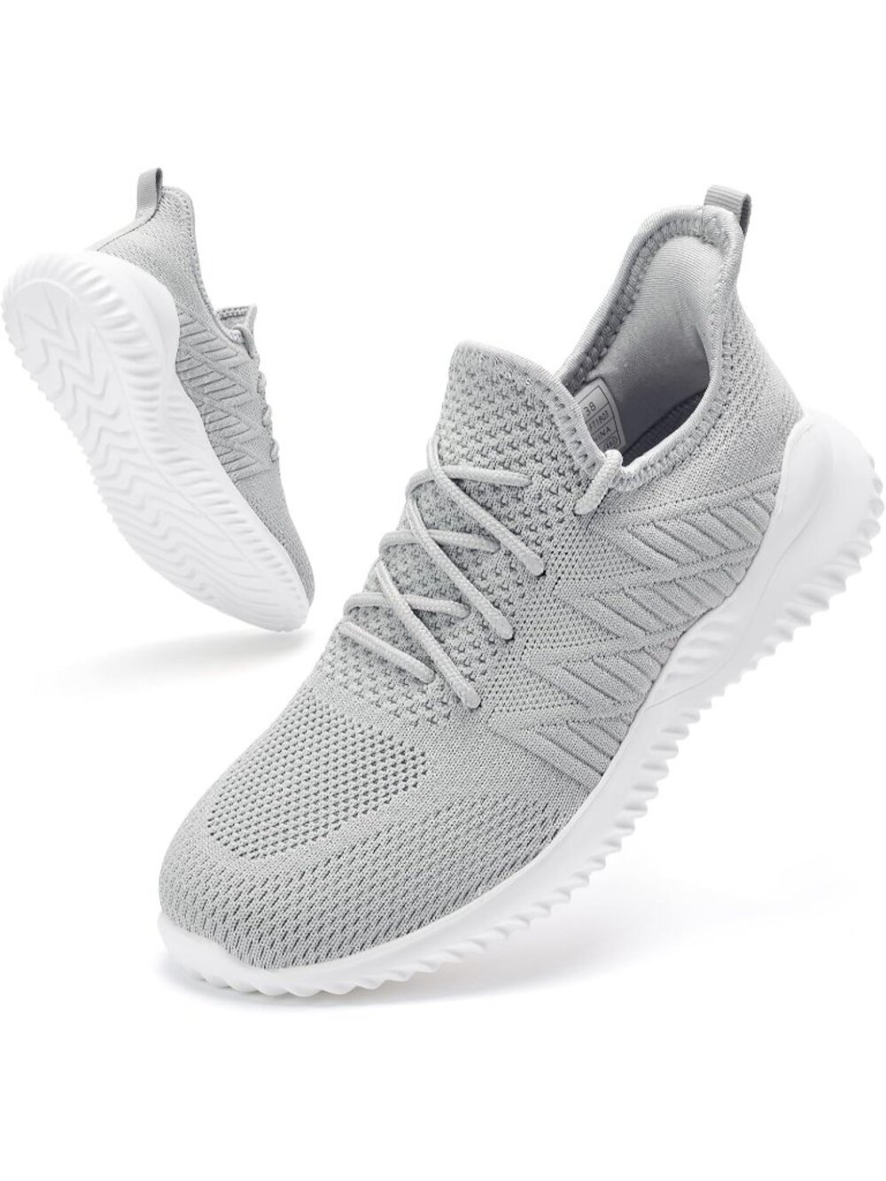 Women's Grey Comfort Lightweight Memory Foam Slip On Casual Yoga Sneaker Shoes